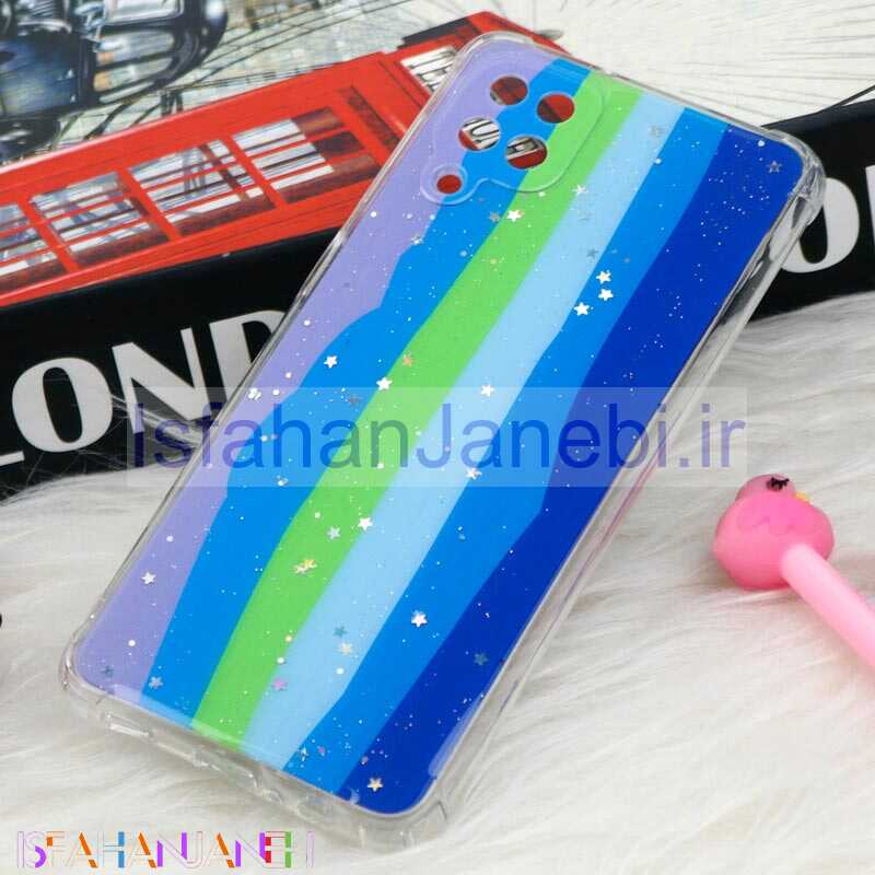 اصفهان جانبی-قاب محافظ لنزدار رنگین کمانی ستاره ای Samsung Galaxy A12