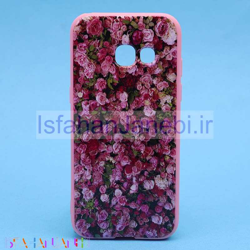اصفهان جانبی-قاب فانتزی برجسته صورتی طرح گل سامسونگ A3 2017