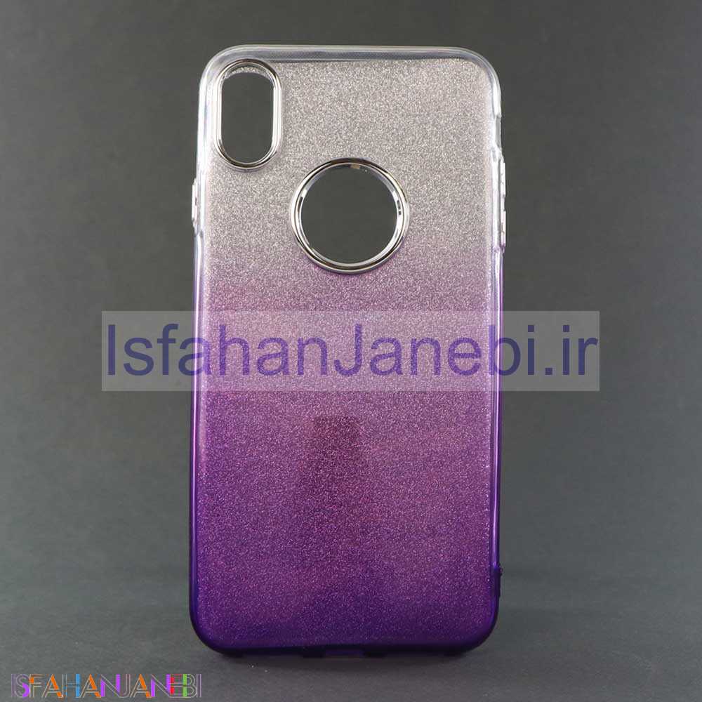 اصفهان جانبی-قاب اکلیلی دورنگ iPhone XS Max سفیدبنفش