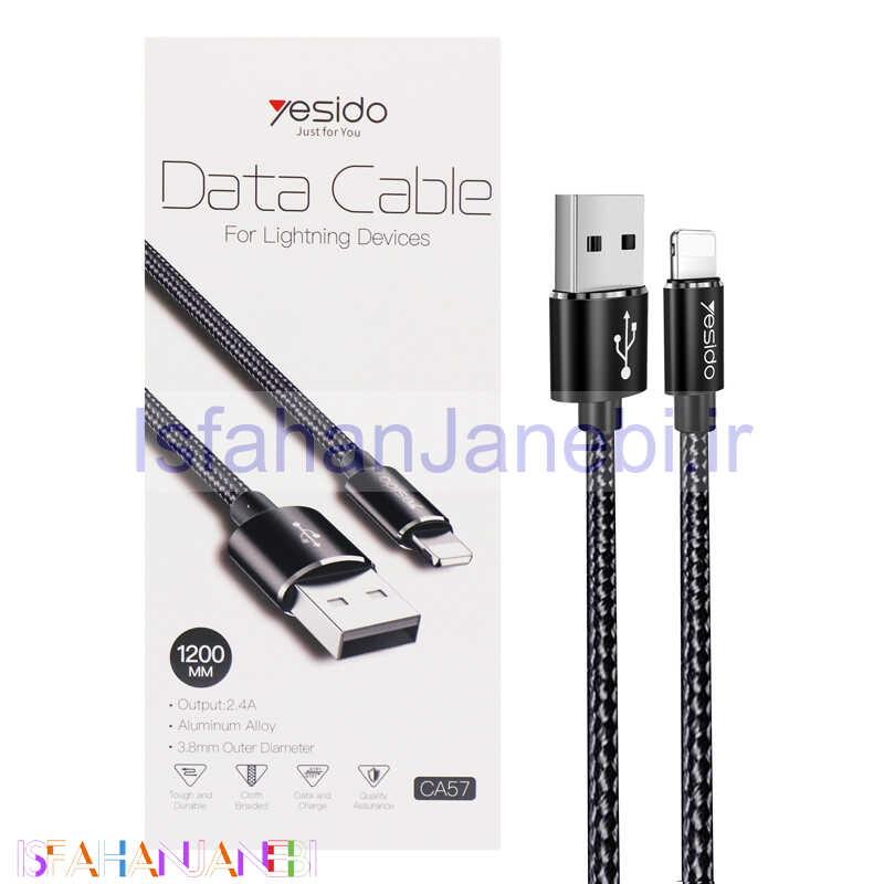 اصفهان جانبی-کابل آیفونی Yesido CA57 2.4A 1.2m