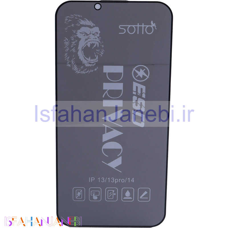 اصفهان جانبی-گلس پرایوسی آنتی استاتیک Sotto آیفون iPhone 13 / 13 Pro / 14