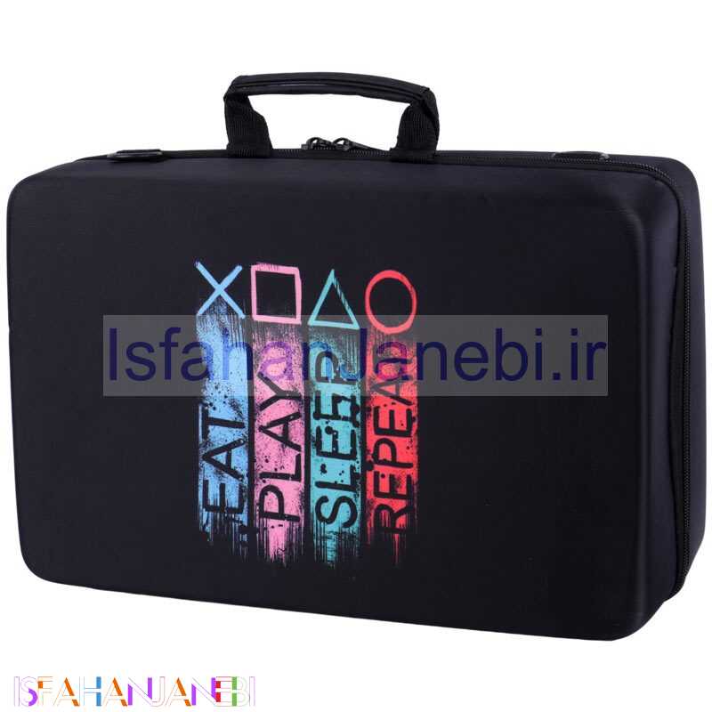 اصفهان جانبی-کیف کنسول بازی PS5 Slim طرح Eat Play Sleep Repeat