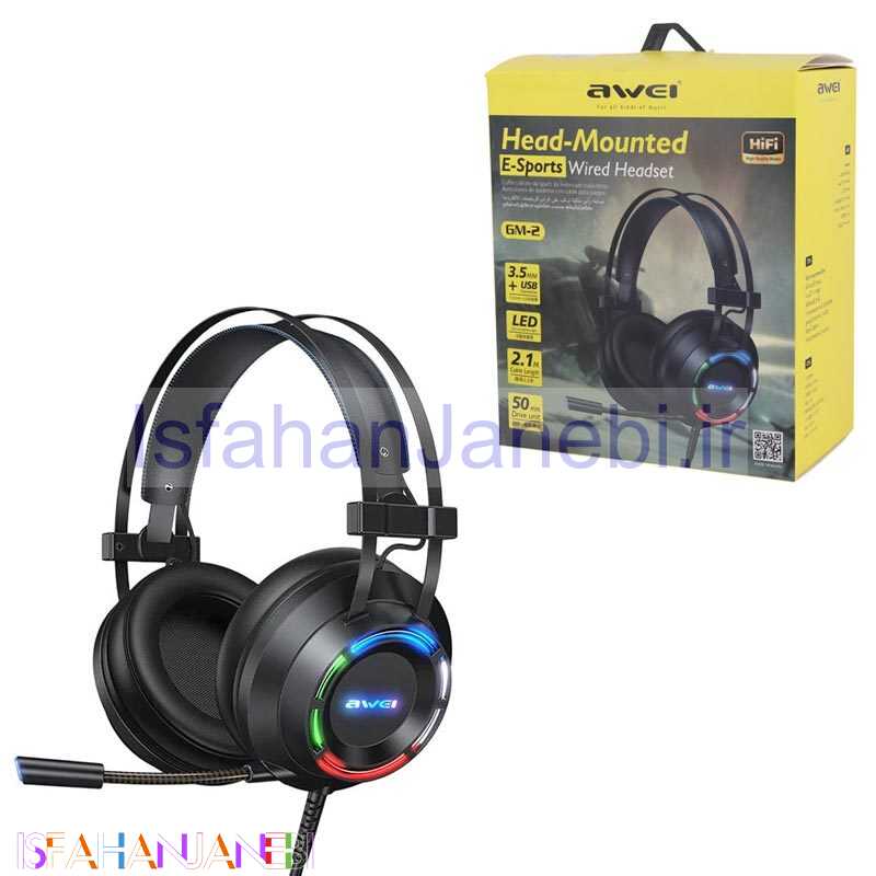 اصفهان جانبی-هدست گیمینگ سیم دار Awei GM-2