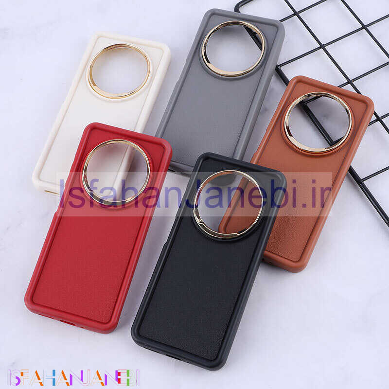 اصفهان جانبی-قاب سولید چرمی شیائومی Redmi 14C / Poco C75 دور محافظ متال