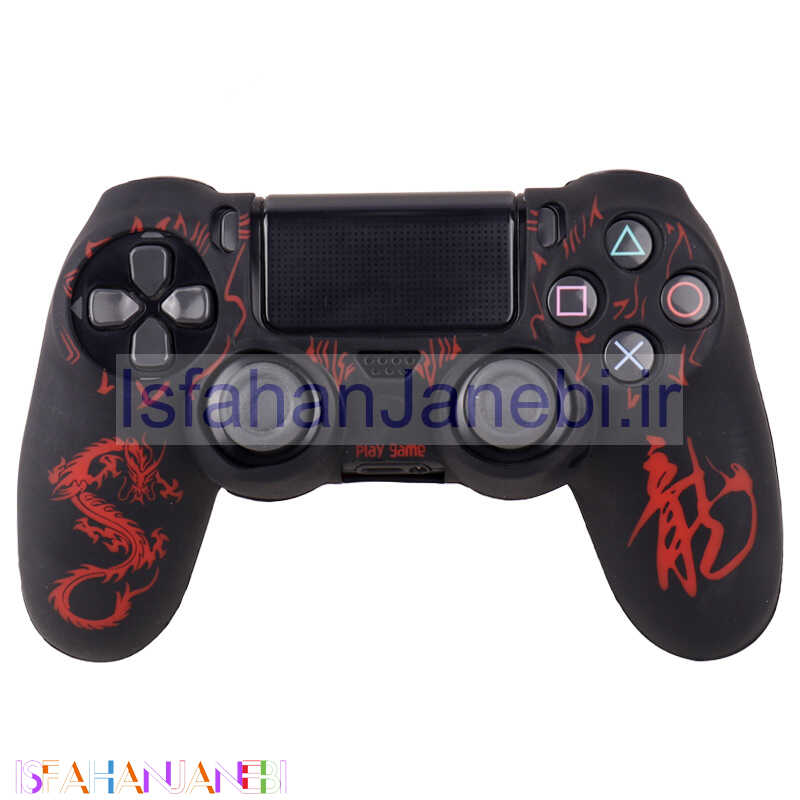 اصفهان جانبی-روکش دسته بازی PS4 طرح اژدها زمینه مشکی قرمز