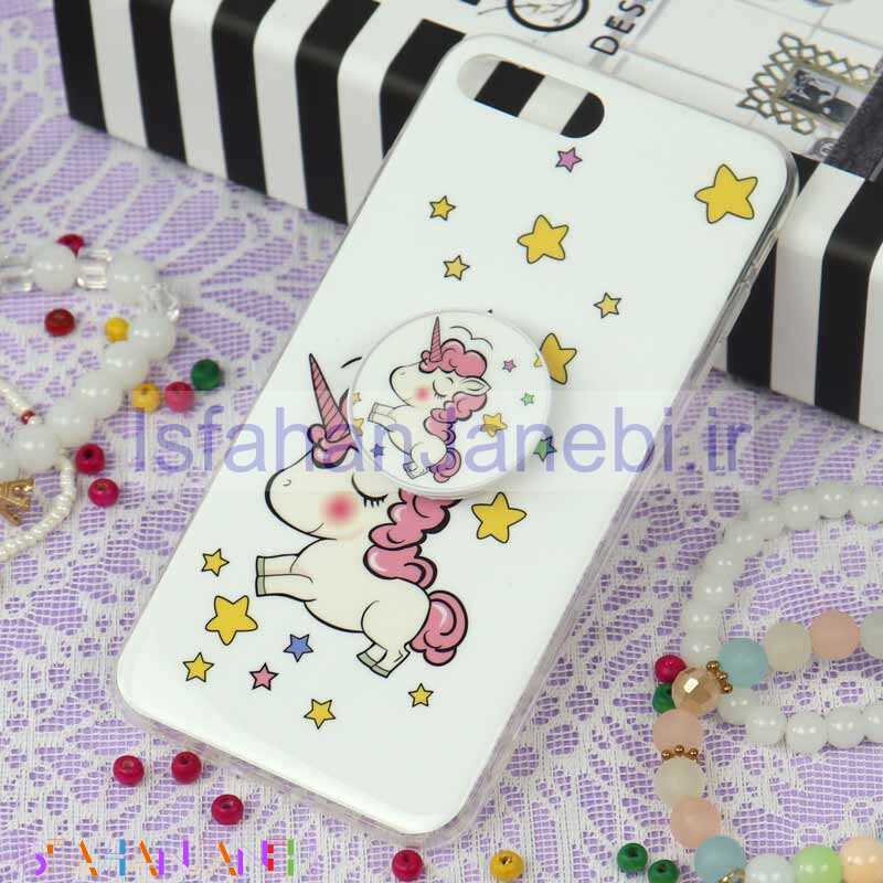اصفهان جانبی-قاب سوپر IMD دور شفاف پاپ سوکت دار iPhone 7 Plus / 8 Plus یونیکورن