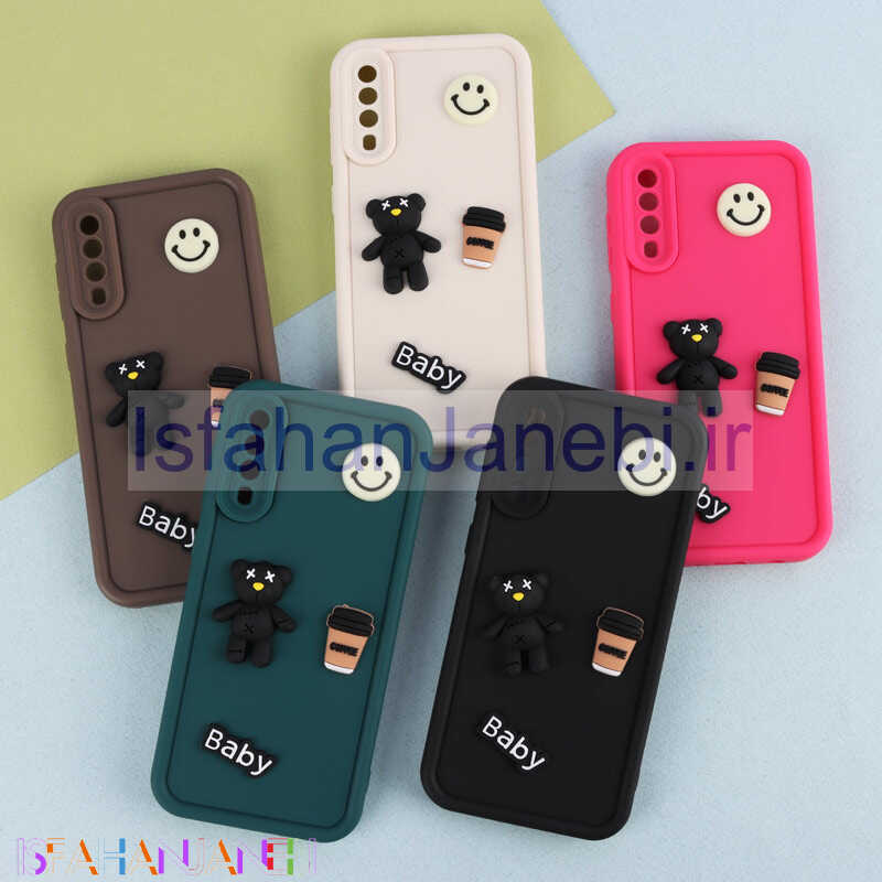 اصفهان جانبی-قاب سیلیکونی Fashion Case عروسک برجسته ریز محافظ لنزدار Samsung Galaxy A30s / A50 / A50s