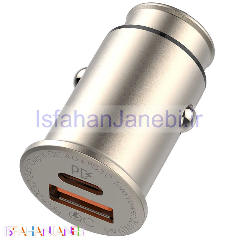 اصفهان جانبی-شارژر فندکی فست شارژ LDNIO C506Q PD 30W QC4 + کابل میکرو یو اس بی