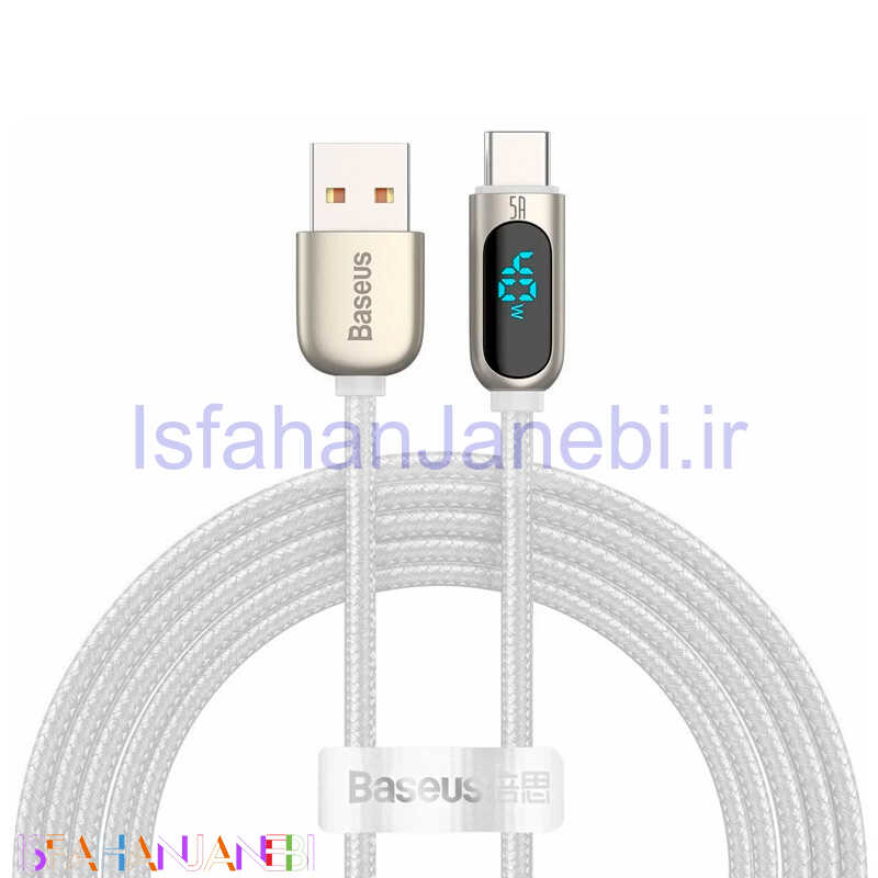 اصفهان جانبی-کابل تایپ سی فست شارژ Baseus Display CATSK-A 5A 40W 2m