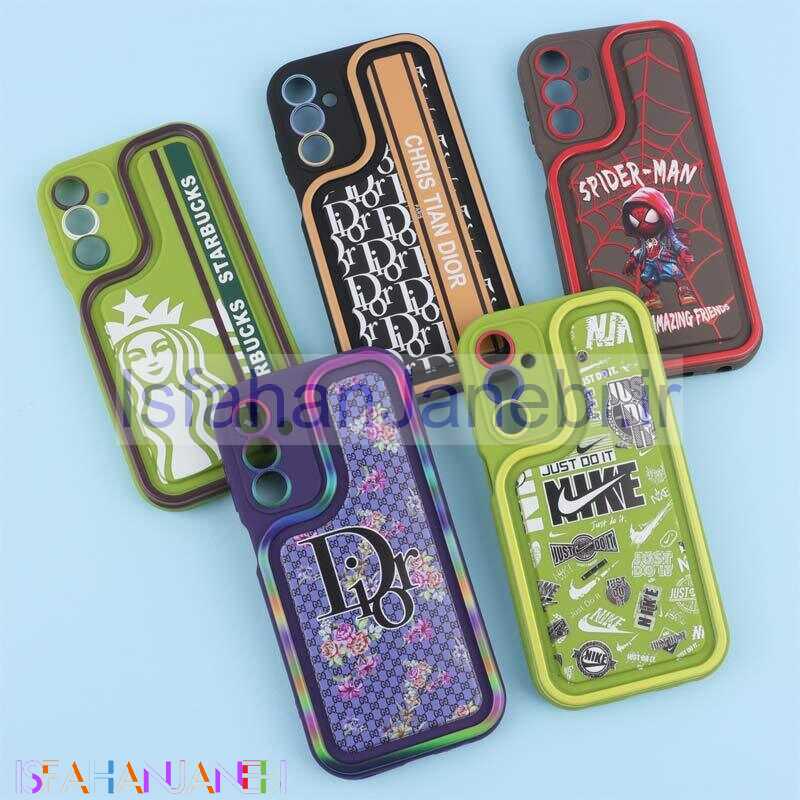 اصفهان جانبی-قاب سولید طرح دار دو رنگ محافظ لنزدار Samsung Galaxy A15