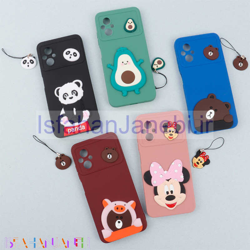 اصفهان جانبی-قاب عروسکی برجسته محافظ لنزدار Xiaomi Poco M5 / M5 (India) + آویز