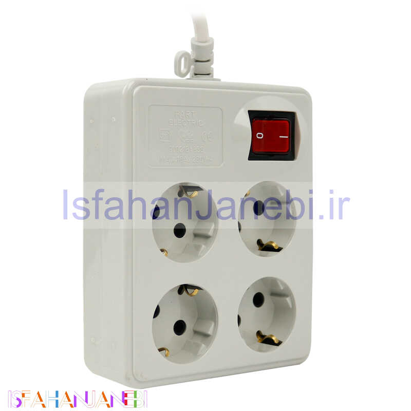 اصفهان جانبی-چند راهی 4 خانه ارت دار پارت الکتریک PE317 با کابل 1٫8 متری