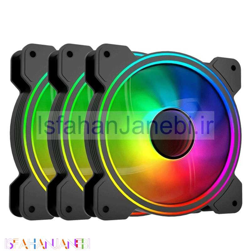 اصفهان جانبی-فن کیس لاجی کی LogiKey F322 ARGB 12*12 بسته 3 عددی