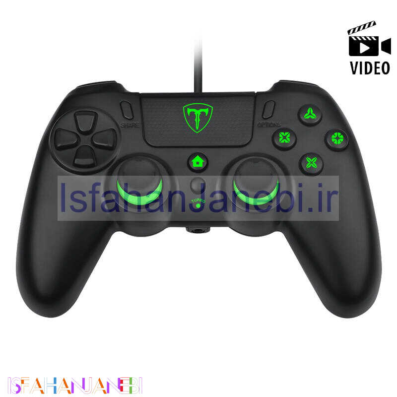 اصفهان جانبی-دسته بازی تک شوک دار سیمی T-DAGGER Virgo T-TGP800 PC/PS4/XBOX