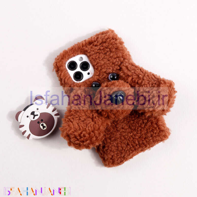 اصفهان جانبی-قاب پولیشی سگ پشمالو محافظ لنزدار iPhone 11 Pro قهوه ای