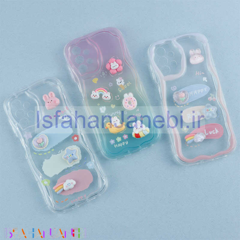 اصفهان جانبی-قاب رنگی عروسک برجسته محافظ لنزدار Samsung Galaxy A13 4G