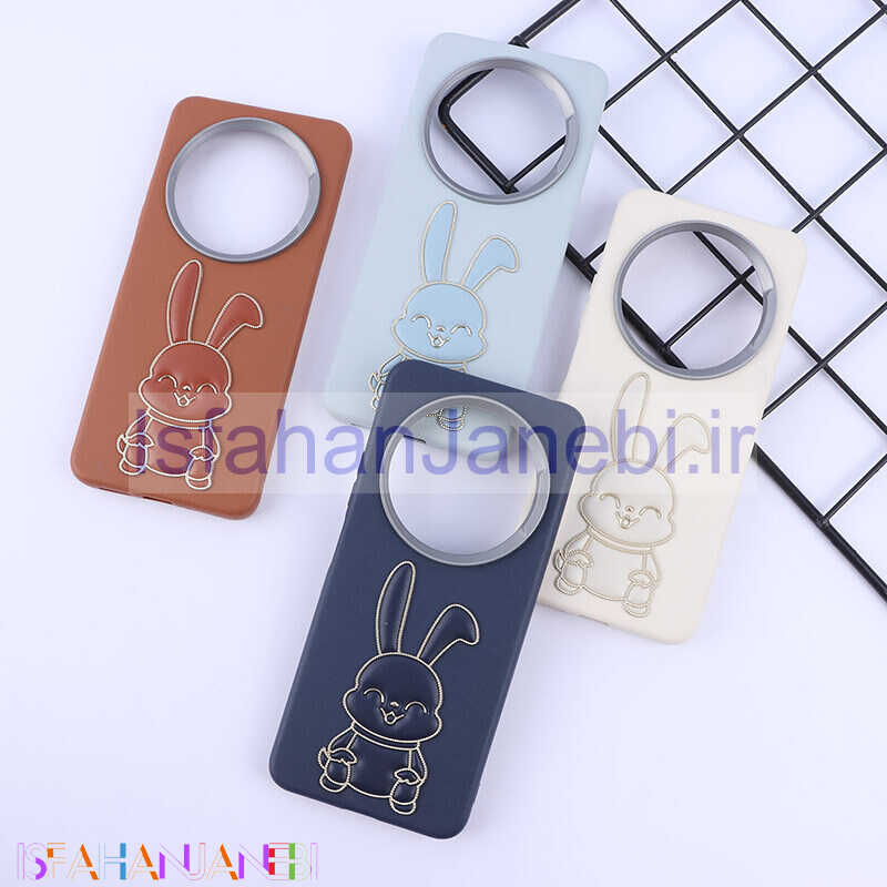 اصفهان جانبی-قاب چرمی ژله ای Leather شیائومی Redmi 14C / Poco C75 طرح خرگوش