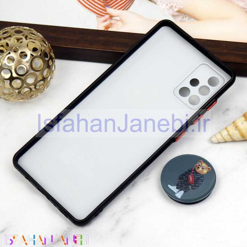 اصفهان جانبی-قاب PC محافظ لنز دار طرح Baron + پاپ سوکت Samsung Galaxy A71