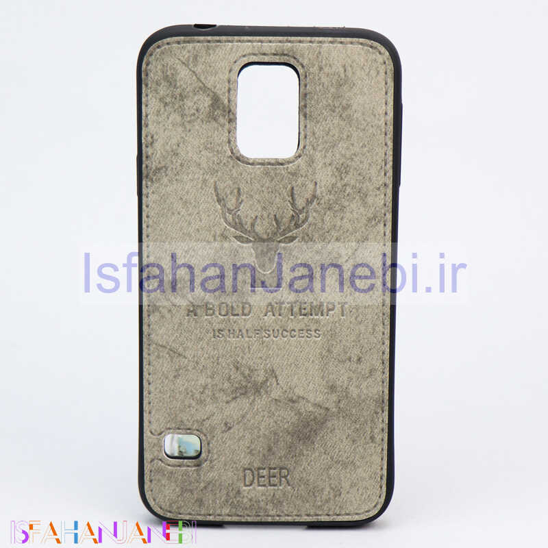 اصفهان جانبی-قاب چرمی طرح گوزن Samsung S5 طوسی