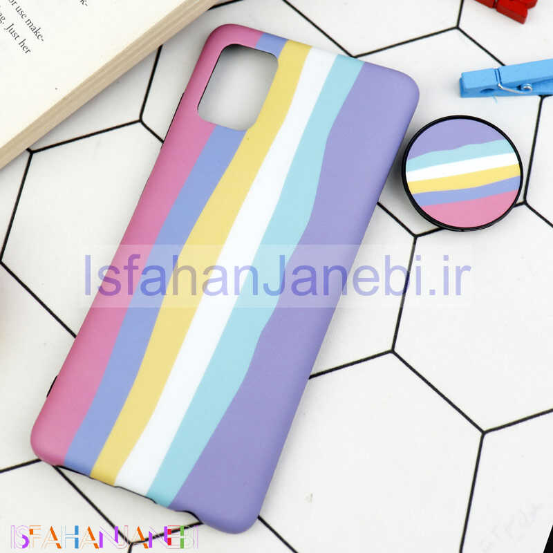 اصفهان جانبی-قاب طرحدار مات IMD + پاپ سوکت Samsung Galaxy A51 4G