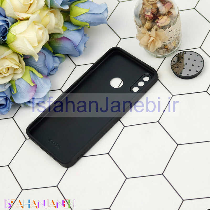 اصفهان جانبی-قاب محافظ لنزدار آینه ای + پاپ سوکت طرح قلب مشکی Samsung Galaxy A10s