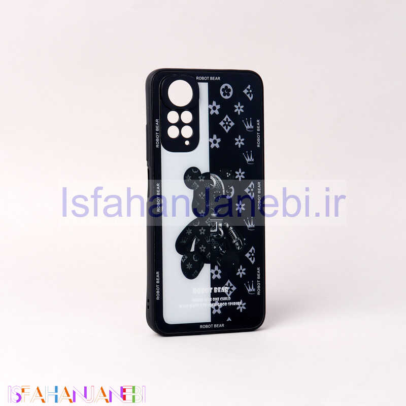 اصفهان جانبی-قاب پشت گلسی Robot Bear محافظ لنزدار Xiaomi Redmi Note 11 / 11s