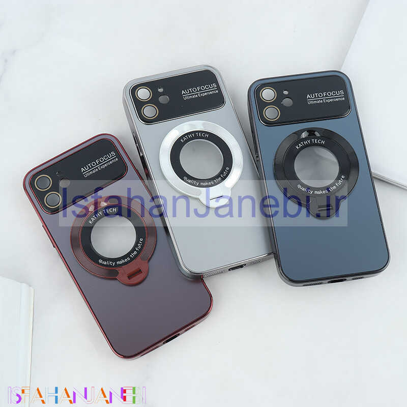 اصفهان جانبی-قاب Kathy Tech Auto Focus آیفون iPhone 12 استندشو محافظ لنزدار