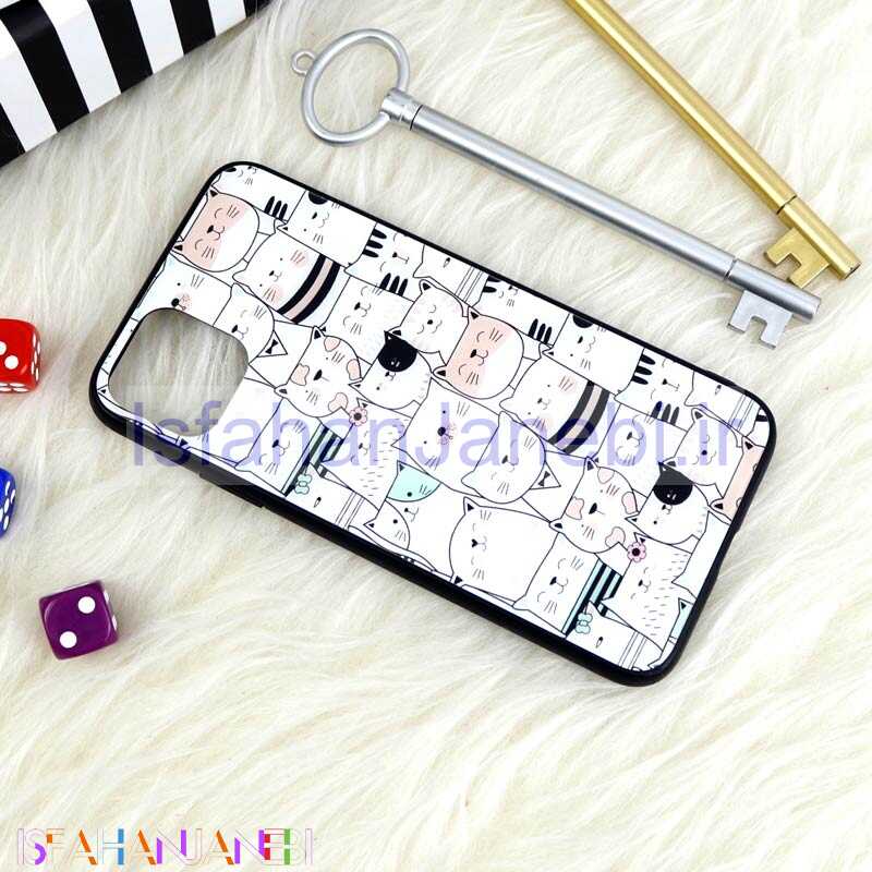 اصفهان جانبی-قاب پشت گلسی طرحدار گربه iPhone 11 Pro Max
