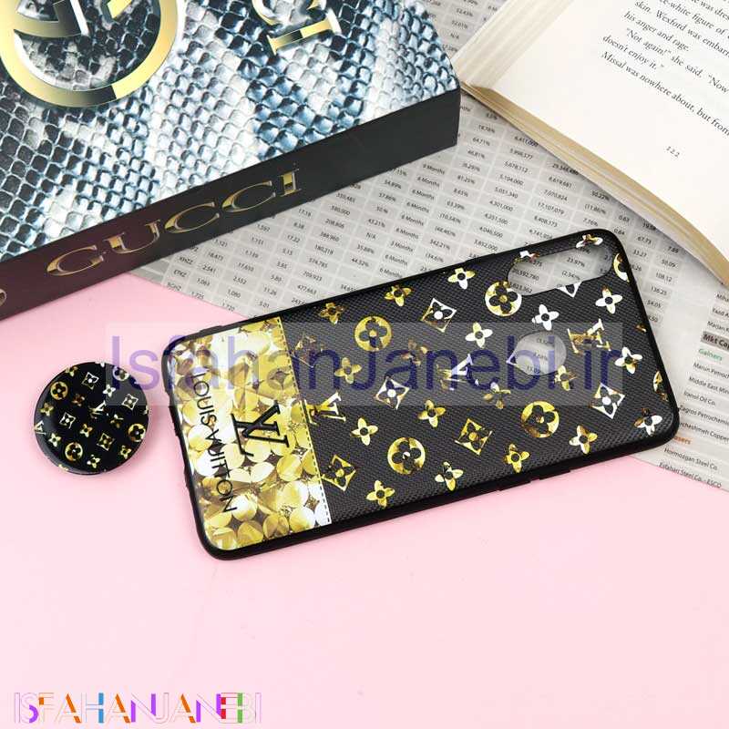 اصفهان جانبی-قاب فانتزی برجسته + پاپ سوکت طرح LV سامسونگ A20s سری F