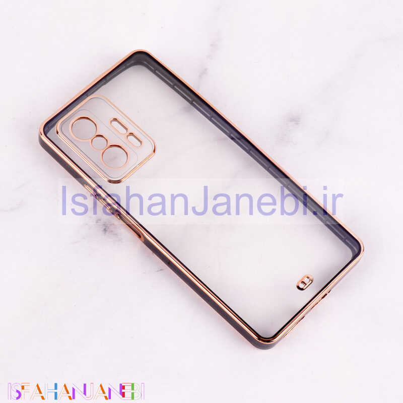 اصفهان جانبی-قاب Chrome دور طلایی محافظ لنزدار Xiaomi 11T Pro