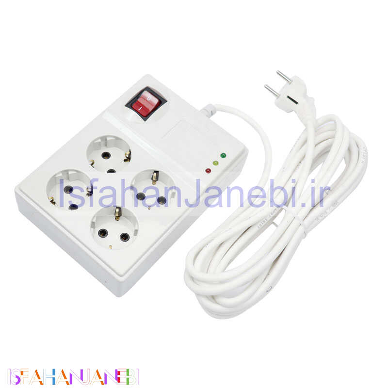 اصفهان جانبی-محافظ کامپیوتر 4 خانه ارت دار پارت الکتریک PE773 با کابل 5 متری