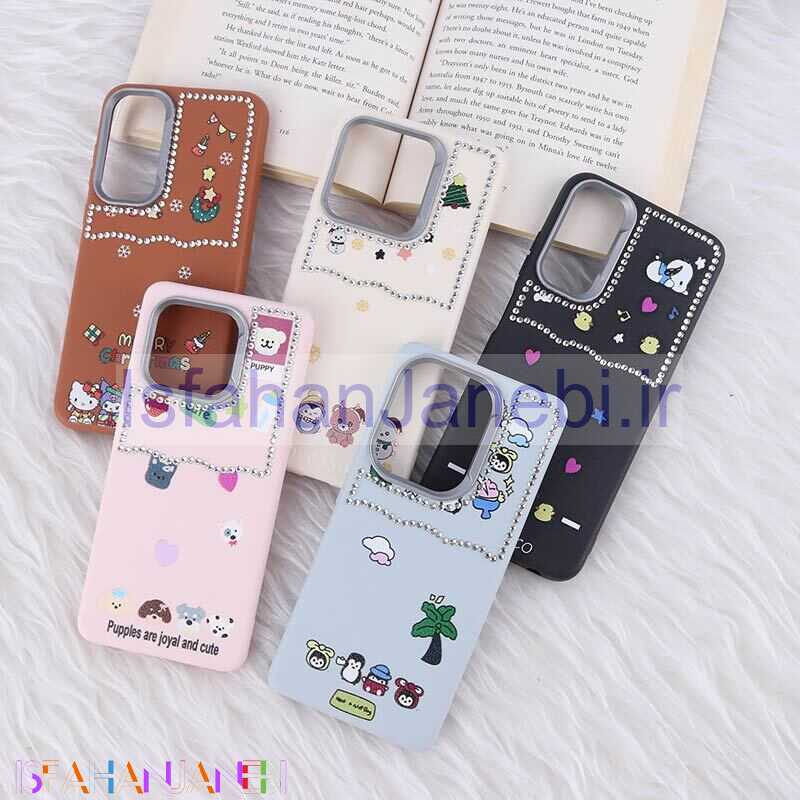 اصفهان جانبی-قاب چرمی Leather نگین دار فانتزی