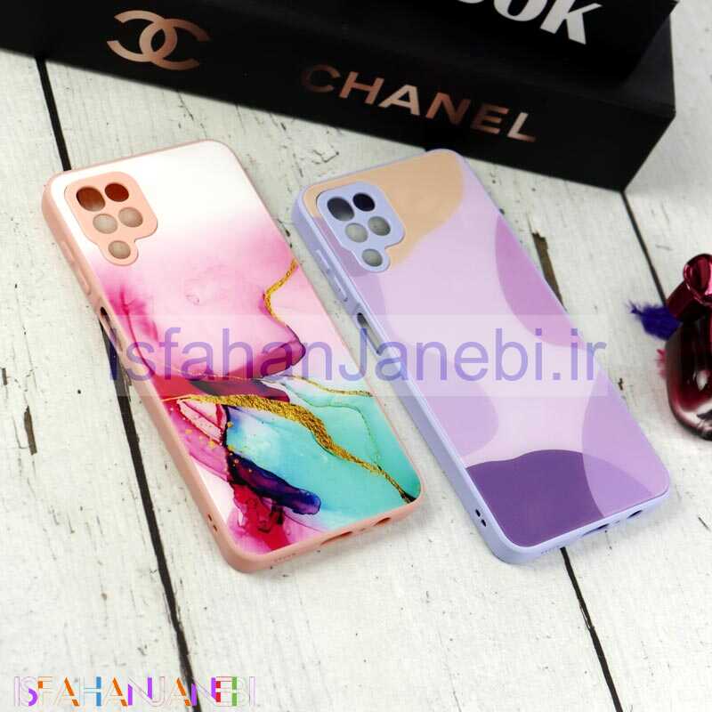 اصفهان جانبی-قاب طرحدار پشت گلسی محافظ لنزدار Samsung Galaxy A12