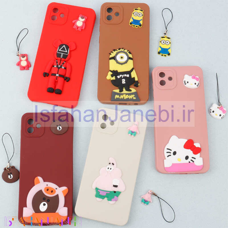 اصفهان جانبی-قاب عروسکی برجسته محافظ لنزدار Samsung Galaxy A04 + آویز