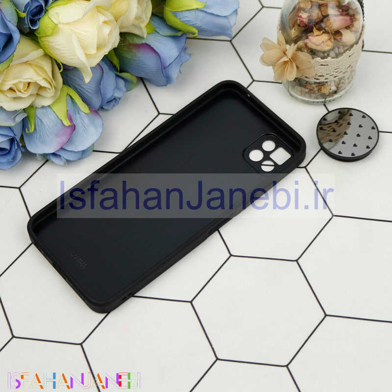 اصفهان جانبی-قاب محافظ لنزدار آینه ای + پاپ سوکت طرح قلب مشکی Samsung Galaxy A22 5G