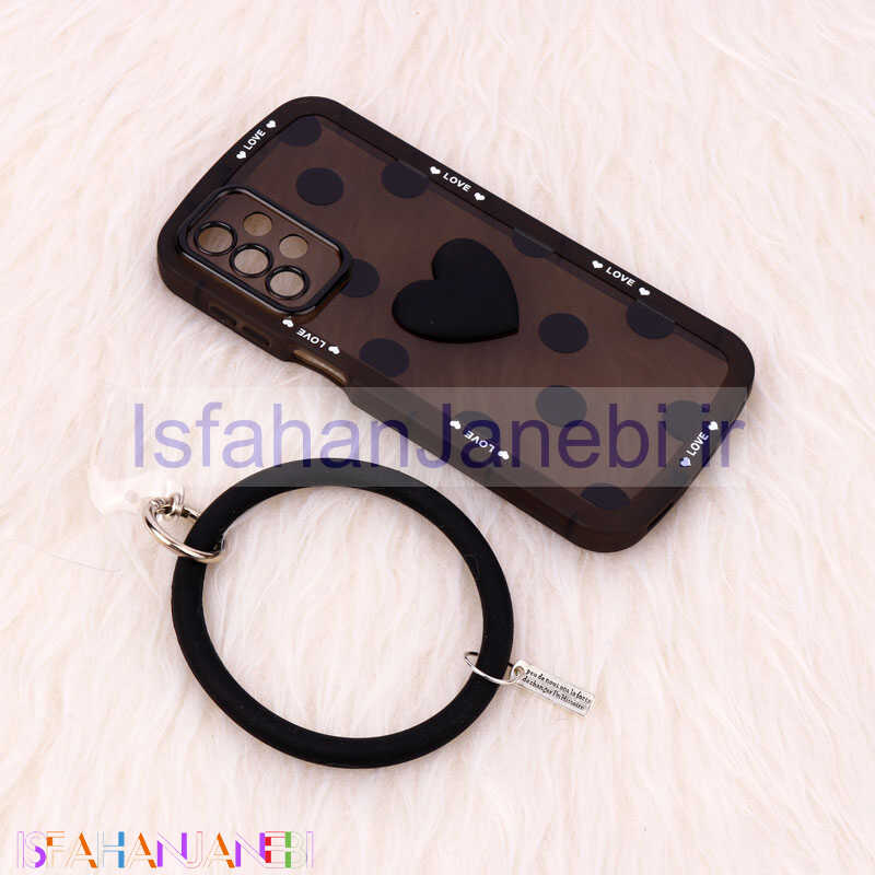 اصفهان جانبی-قاب فانتزی قلبی محافظ لنزدار + آویز دستی Samsung Galaxy A23
