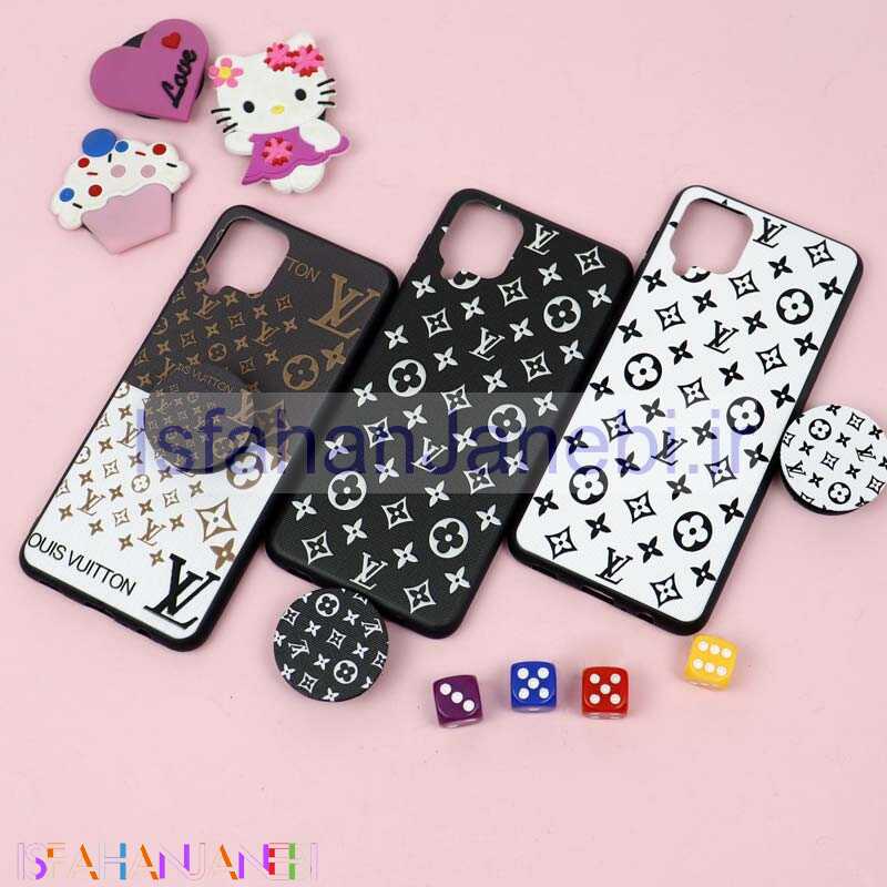 اصفهان جانبی-قاب فانتزی برجسته + پاپ سوکت طرح LV سامسونگ A12 سری D