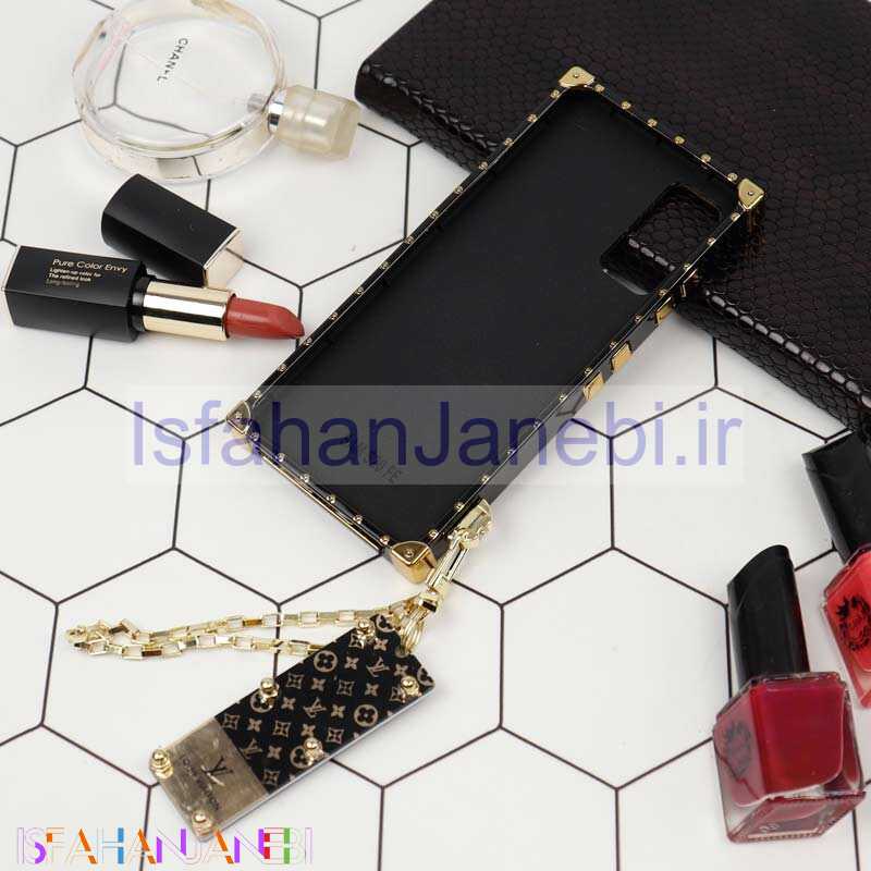 اصفهان جانبی-قاب فانتزی صندوقی LV مشکی طلایی + آویز دستی Samsung S20 FE