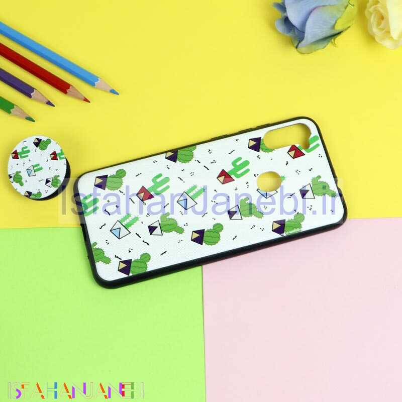 اصفهان جانبی-قاب فانتزی برجسته + پاپ سوکت طرح کاکتوس سامسونگ A11 سری D