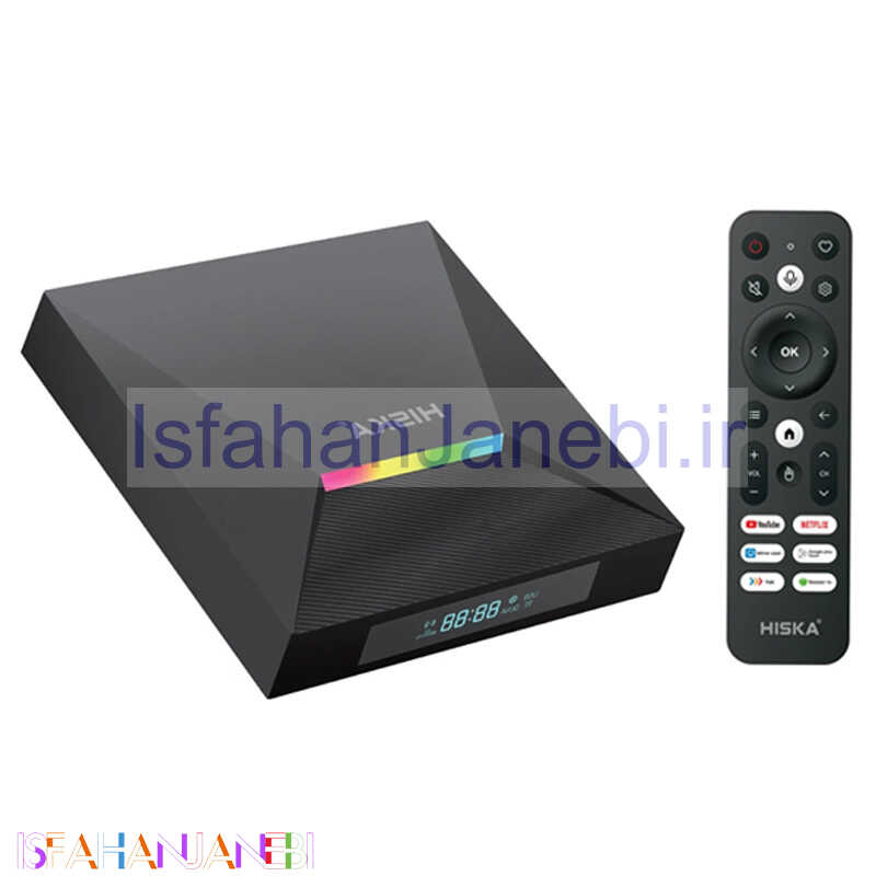 اصفهان جانبی-اندروید باکس Hiska A12 8K + ریموت کنترل