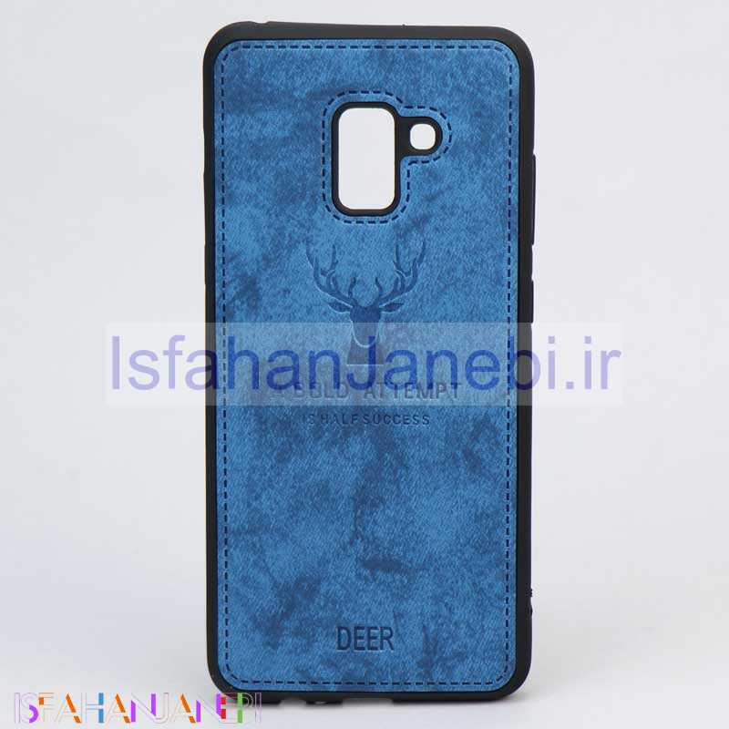 اصفهان جانبی-قاب چرمی طرح گوزن Samsung A8 Plus آبی