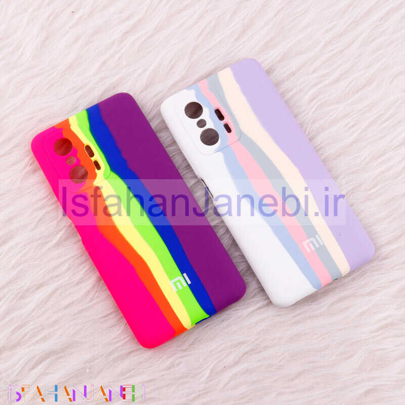 اصفهان جانبی-قاب سیلیکونی اورجینال رنگین کمانی محافظ لنزدار Xiaomi 11T / 11T Pro
