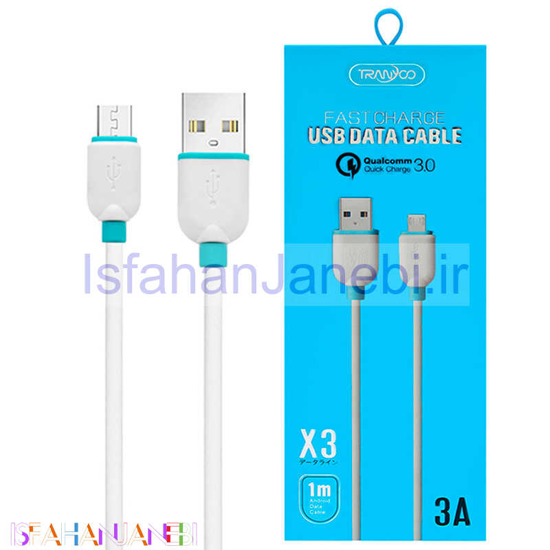 اصفهان جانبی-کابل میکرو یو اس بی Tranyoo X3 3A 1m
