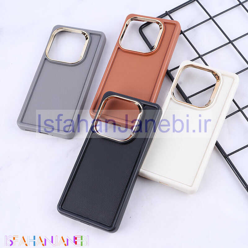 اصفهان جانبی-قاب سولید چرمی شیائومی Redmi Note 13 Pro 4G دور محافظ متال
