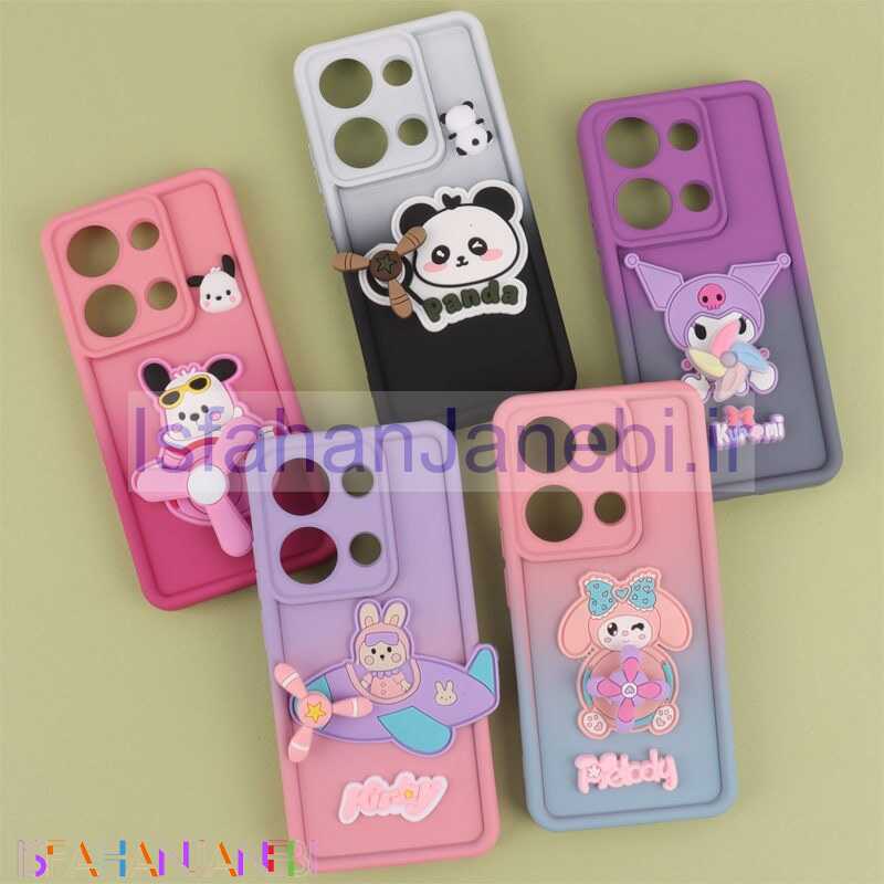 اصفهان جانبی-قاب سیلیکونی شیائومی Redmi Note 13 Pro 4G اسپینردار محافظ لنزدار دورنگ