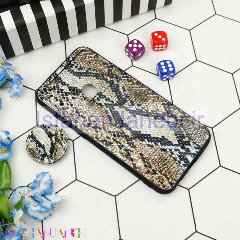 اصفهان جانبی-قاب طرحدار محافظ لنزدار کشویی + پاپ سوکت طرح پوست ماری سامسونگ A11 سری C