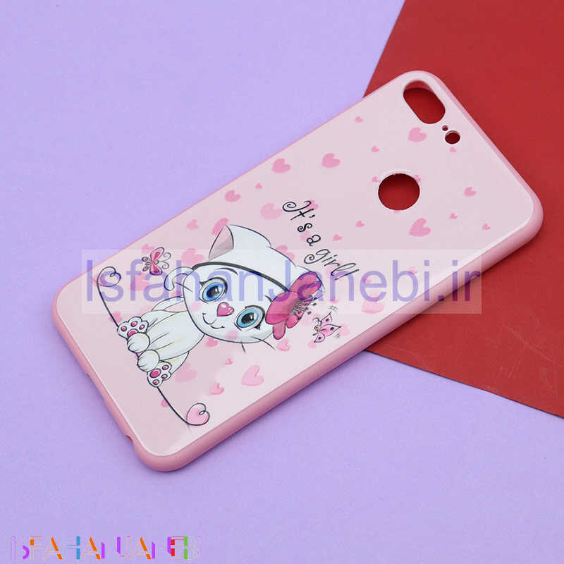 اصفهان جانبی-قاب فانتزی برجسته صورتی طرح کارتونی هواوی Honor 9 Lite