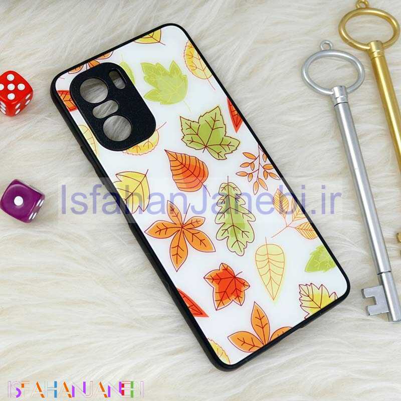 اصفهان جانبی-قاب محافظ لنزدار پشت گلسی طرحدار برگ پاییزی Xiaomi Poco F3