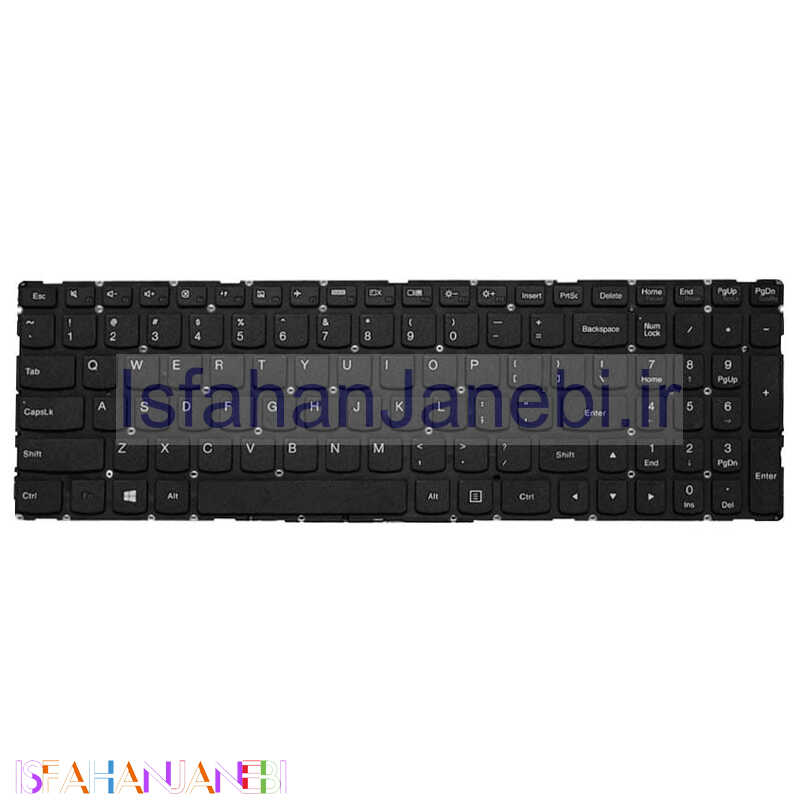 اصفهان جانبی-کیبورد لپ تاپ لنوو Lenovo Ideapad 700-15 بدون فریم مشکی