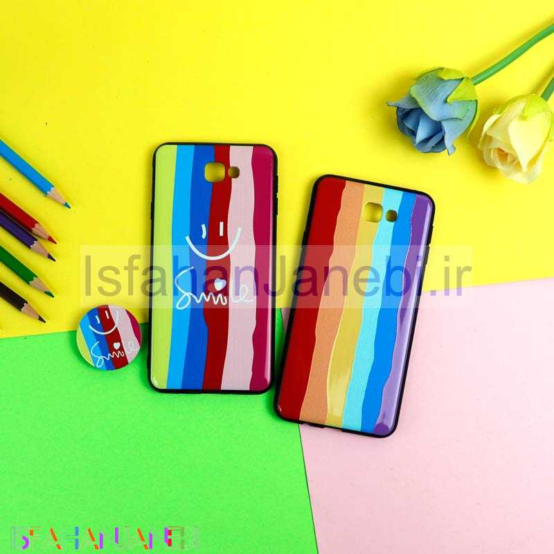 اصفهان جانبی-قاب فانتزی برجسته + پاپ سوکت طرح رنگین کمان سامسونگ J7 Prime سری D